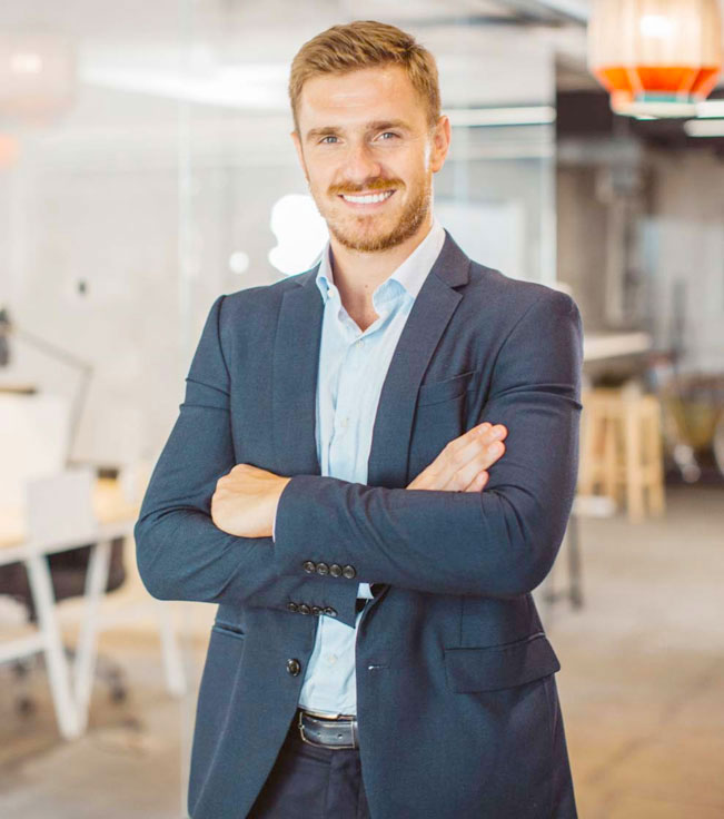 a recruitment consultant greeting a client