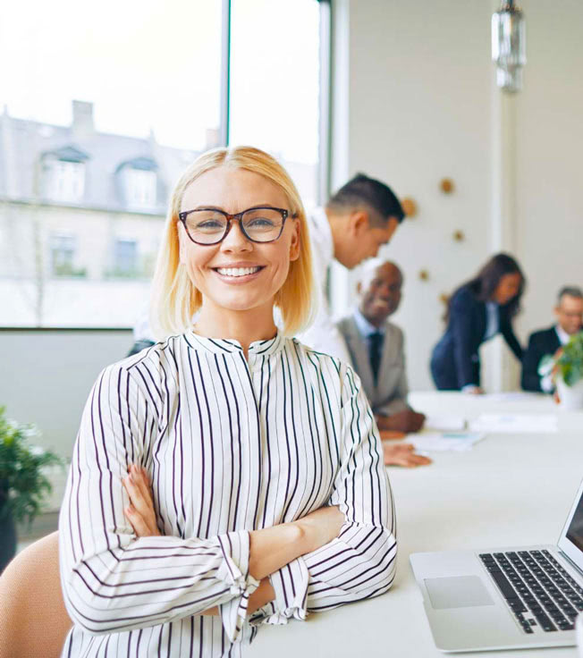 a recruitment consultant smiling